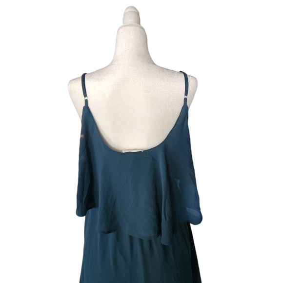 Bohme Teal Blue Off the Shoulder Maxi Dress Women's S Bridesmaid Formal - Picture 4 of 11